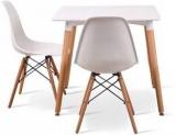 Finch Fox Mid Century Modern Eames Style Steps Kitchen Retro Square Dining Table Engineered Wood 4 Seater Dining Table