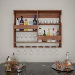 Flatu Art Wooden Bottle Rack Cabinet