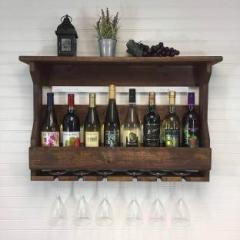 Flatu Art Wooden Bottle Rack