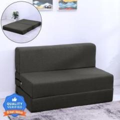 Flipkart Perfect Homes Exotica One Seater Sofa Cum Bed Perfect for Guests Single Sofa Bed Jute Fabric Washable Cover | 3' X 6' Single Sofa Bed