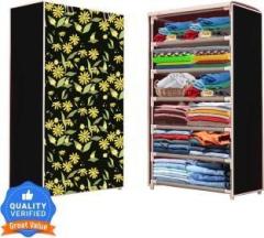 Flipkart Perfect Homes Studio 1 Door 6 Shelf Fabric Daisy Floral Print Carbon Steel Collapsible Wardrobe