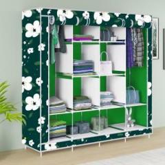 Flipkart Perfect Homes Studio 12 Shelf 3 Door Elegant Printed PP Collapsible Wardrobe