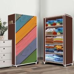 Flipkart Perfect Homes Studio 5 Layer Colorful Wood Print PP Collapsible Wardrobe