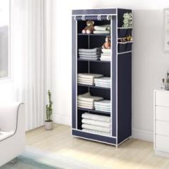 Flipkart Perfect Homes Studio 5 Shelve Jumbo PVC Collapsible Wardrobe Carbon Steel Collapsible Wardrobe