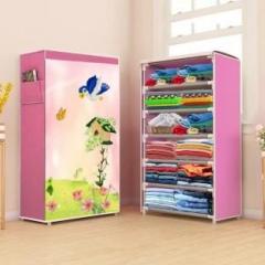 Flipkart Perfect Homes Studio 6 layer Pink wardrobe tree house Carbon Steel Collapsible Wardrobe