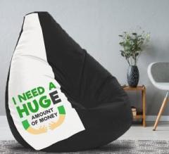 Flipkart Perfect Homes Studio XXXL Amount of Money Digital Printed Leatherette Pre Filled Bean Bag/Ready to use Teardrop Bean Bag With Bean Filling