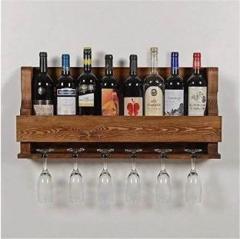 Flipwood Bar Cabinet with Glass Holder for Home Office Cafe Use Solid Wood Bar Cabinet