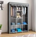 Flipzon 3 Door 8 Shelf Iron And Fabric PP Collapsible Wardrobe