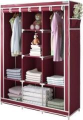 Flipzon 6 + 2 Shelves 3 Door Carbon Steel Collapsible Wardrobe