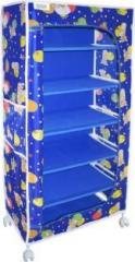 Flipzon Baby 6 Shelve Fabric Wardrobe PP Collapsible Wardrobe