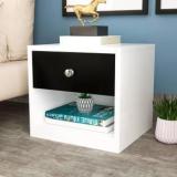 Floresta Wud Engineered Wood Bed Side Table With Drawer & Shelf Storage For Bedroom. Engineered Wood Bedside Table