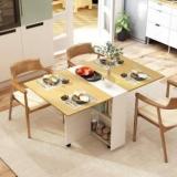 Forktail Space Saving Folding Dining Table Convertible With 2 Tier Without Chairs Engineered Wood 6 Seater Dining Table