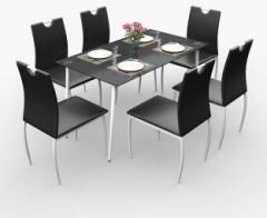 Forzza Alberta Glass 6 Seater Dining Table