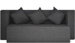 Fresh Up 3 Seater Sofa cum Bed Jute Fabric 72x36x14 Inches with 3 Cushion Cover Double Sofa Bed