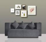 Fresh Up Sofa cum Bed 3 Seater 72x44x10 inches Low Floor Seating Perfect For Small Spaces Washable zipper Morphino Cover Grey Double Sofa Bed