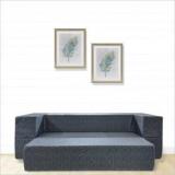 Fresh Up Vintage Foldable Sofa Cum Bed With Removal Washable Fabirc Cover 4ftx6ft Four Seater Dark Grey Double Sofa Bed