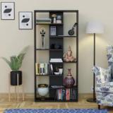 Furneaser Hazel Book Shelf Wood for Home, Bookcase Cabinet, Book Display Rack, Engineered Wood Semi Open Book Shelf