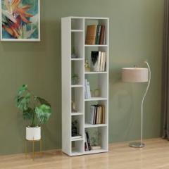 Furneaser Lancy Semi Open Bookshelf Rack for Books, Corner Display Bookcase, Engineered Wood Semi Open Book Shelf