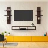 Furnifry Wooden Wall Mounted TV Unit Cabinet for Living Room Ideal Engineered Wood TV Entertainment Unit