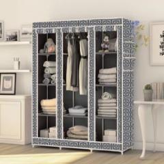 Furnigully 3 Fold 10 Rack Digital Print Carbon Steel Collapsible Wardrobe