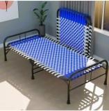 Furnigully Niwar Charpai Metal Single Bed