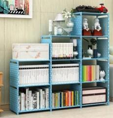 Furnigully Plastic Metal 12 Shelf Book Organizer Metal Open Book Shelf