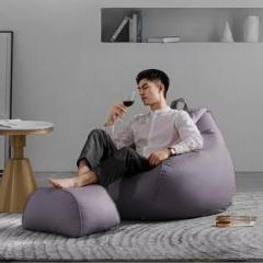 Furnigully XXXL 3XL Bean Bag with Footrest & Cushion Ready to Use with Beans Bean Bag Footstool With Bean Filling