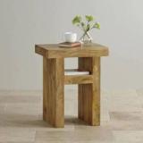 Furniselan Bedside Table Solid Wood Natural Wood Finish Pre assembled Solid Wood Bedside Table