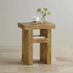 Furniselan Bedside Table Solid Wood Natural Wood Finish Pre assembled Solid Wood Bedside Table