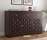 Furniture Mart Sideboard Cabinet with 3 Drawers and 3 Shelves for Living Room Furniture Solid Wood Free Standing Chest of Drawers