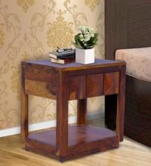 Furniture Mind Pyramid Solid Wood Bedside Table