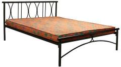 Furniturekraft Queen Size Bed with Mattress in Black Colour