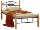 FurnitureKraft Single Size Bed With Wooden Posts