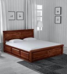 Furnizy Stanfield Bed with Storage Solid Wood Queen Box Bed