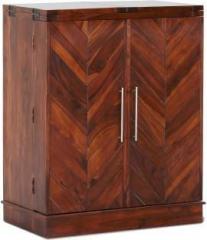 Furnspace Attic Bar Cabinet Solid Wood Bar Cabinet