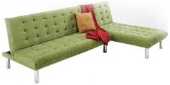 Furny Corner Sofa Cum Bed in Green Colour