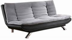 Furny Edo Dual Tone Sofa cum bed Fabic & Leather in Grey Colour