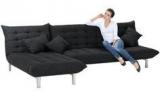 Furny L Shaped Sofa Bed In Black Colour