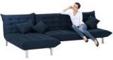 Furny L Shaped Sofa Bed In Dark Blue Colour