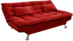 Furny Supersoft Sofa Bed with Sunrise Fabric in Maroon Colour