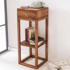 G Fine Furniture Wooden Sofa Side End Table with Shelf & Drawer | Corner Table | Telephone Table Solid Wood End Table