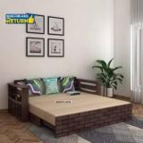 Ganpati Arts Italian Sheesham 3 Seater Sofa Bed For Home/Hotel 3 Seater Double Solid Wood Pull Out Sofa Cum Bed