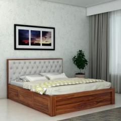 Ganpati Arts Sheesham Wood Decan Queen Size Bed with Box Storage For Livingroom/Bedroom/Home Solid Wood Queen Box Bed