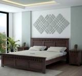 Ganpati Arts Sheesham Wood Queen Size Bed for Bedroom/Home/LivingRoom Solid Wood Queen Bed