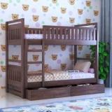 Ganpati Arts Solid Sheesham Wood Swift Bunk Bed Twin Over Bed with Ladder For Kids Solid Wood Single Drawer Bed