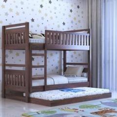 Ganpati Arts Solid Sheesham Wood Swift Bunk Bed Twin Over Bed with Ladder Solid Wood Single Bed