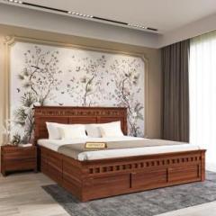 Garghandicrafts Sheesham Wood Bed/Cot Bed/Palang For Bedroom/Home/Hotel Solid Wood Queen Box Bed