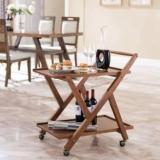 Genuinedecor Food Serving Trolley Solid Wood Bar Trolley