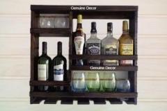 Genuinedecor Wall Mounted Wine rack Solid Wood Bar Cabinet