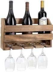 Genuinedecor Wine rack Wall Mounted Solid Wood Bar Cabinet